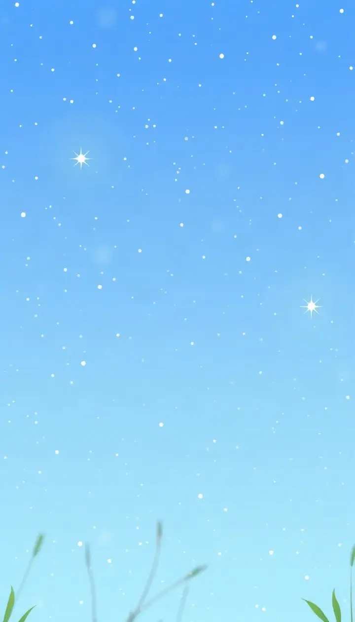 青い光の粒が空全体に散らばるイメージ