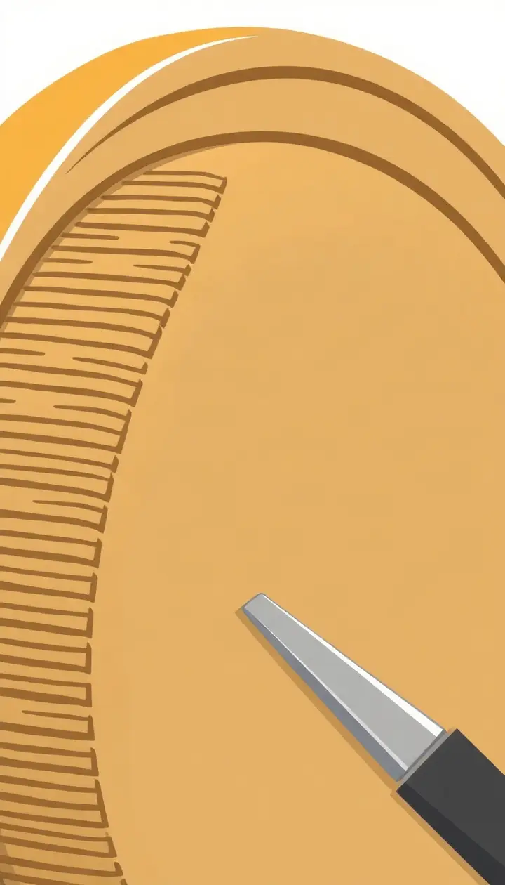 金貨のふちを拡大したイラスト、溝が入っている様子。削り取ろうとする道具のシルエット