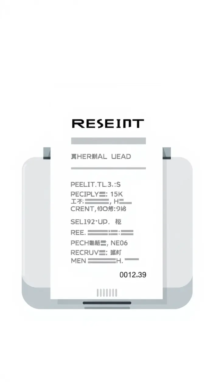 レシートプリンターのヘッドが熱で文字を印字する様子