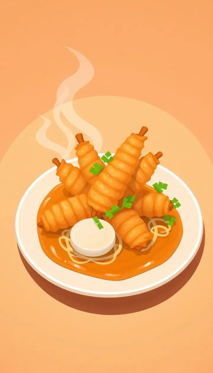 できたての天ぷらを美味しそうに盛り付けた最終カット