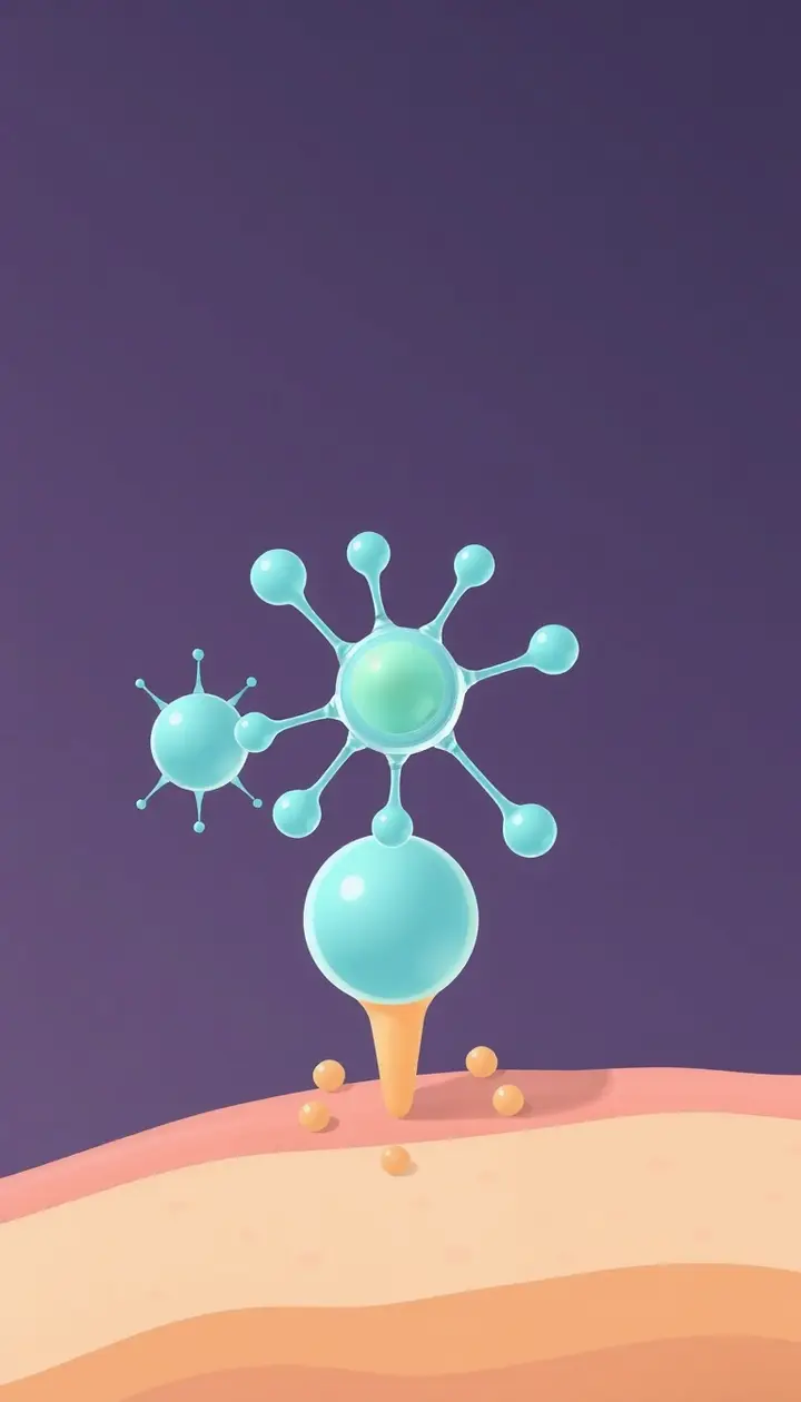 皮膚表面の凹凸に粘着剤がフィットしているイラスト