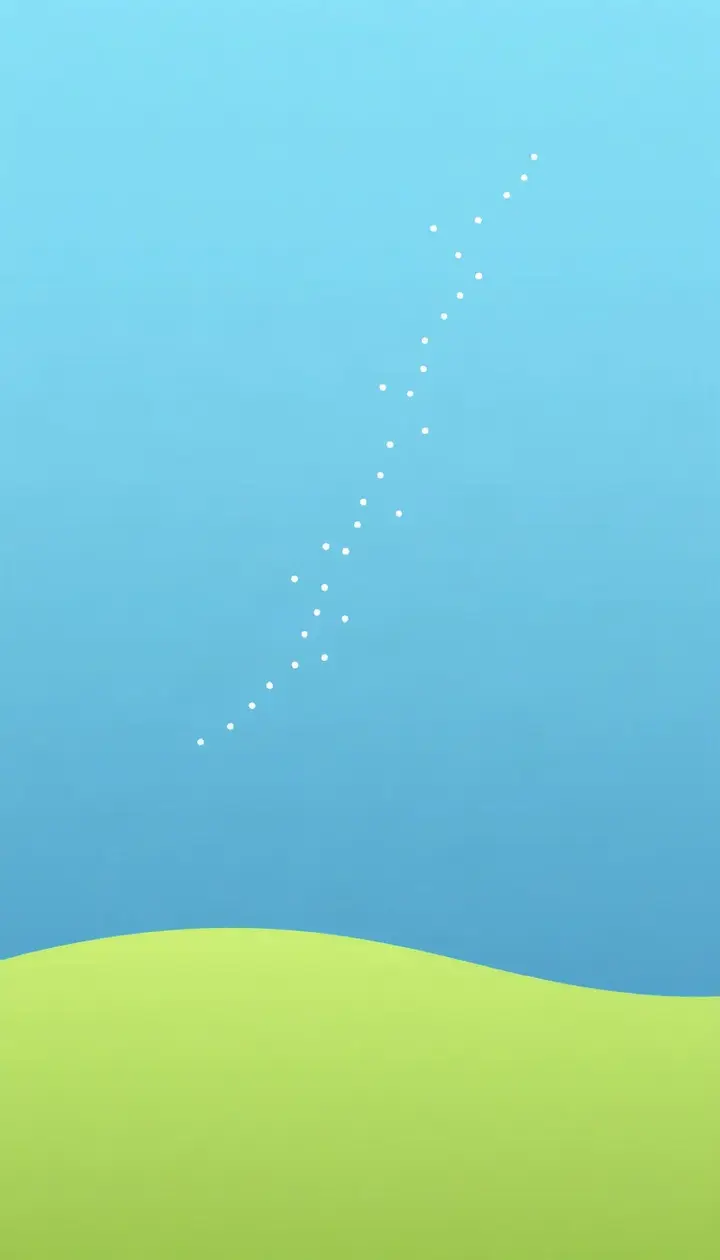 空気の粒が薄くなっていく様子を高さごとに表現したイラスト