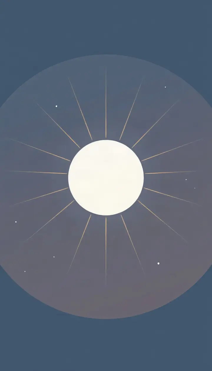 太陽の光が月に当たり反射するシンプルな図