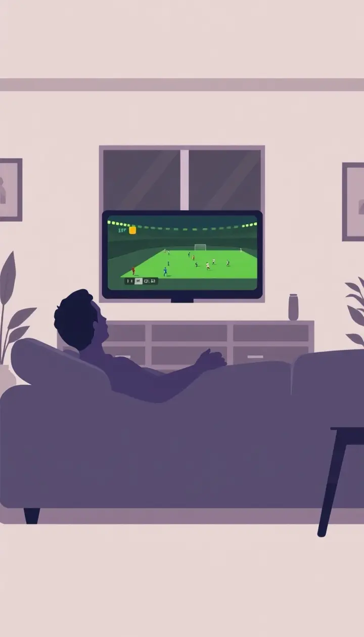 サッカーピッチ全体を俯瞰し、各ポジションが柔らかく光るまとめのイラスト