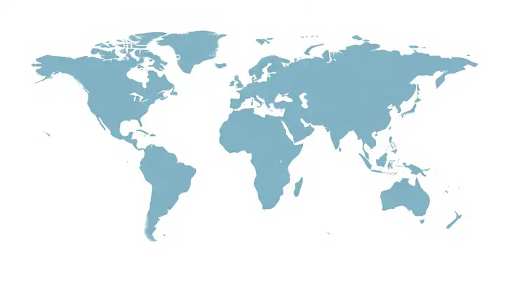 世界地図を思わせない、二つの異なる色の地域が並ぶ抽象図