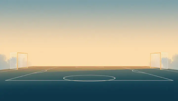 緊張感のあるペナルティエリア前の静かな情景