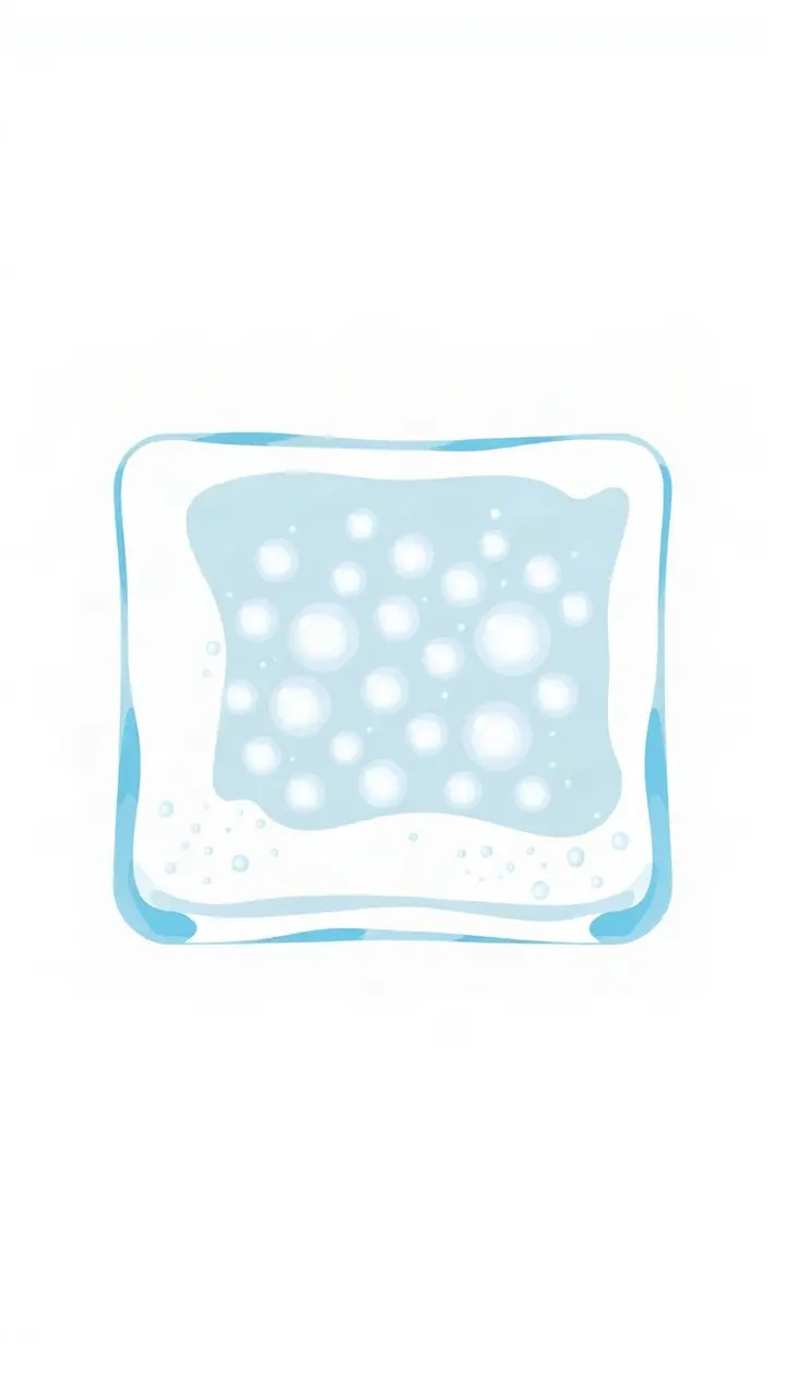 氷の中心部に気泡が密集して白く見える断面イラスト