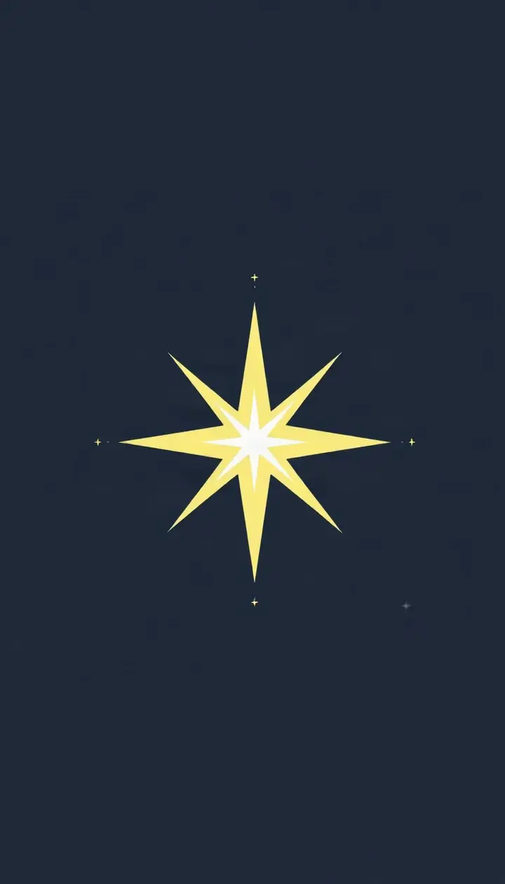 星の光が明滅するように表現された夜空のイラスト
