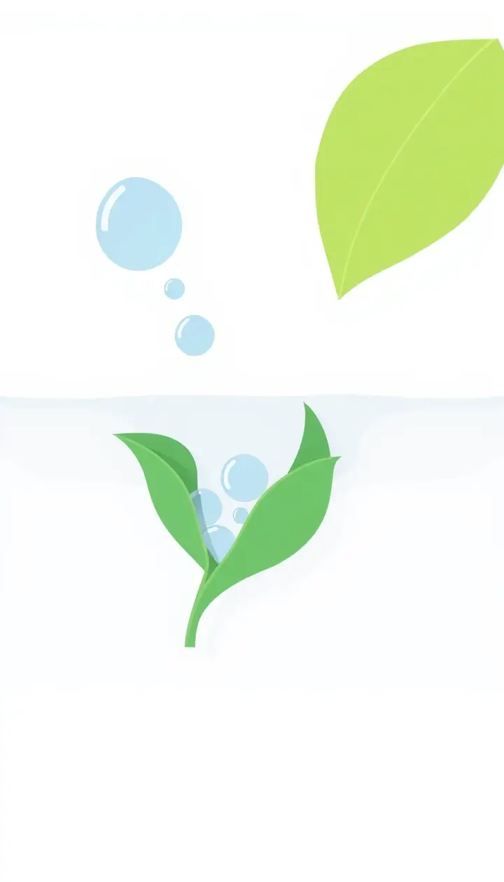 水分が移動して葉が動く様子の図解