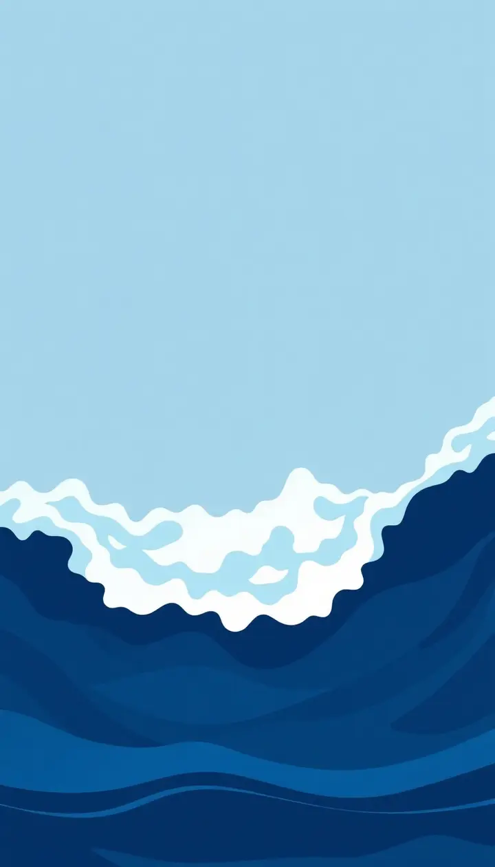 海の水面に温度差を示すイメージ(数字なし、寒色のグラデーションで表現)