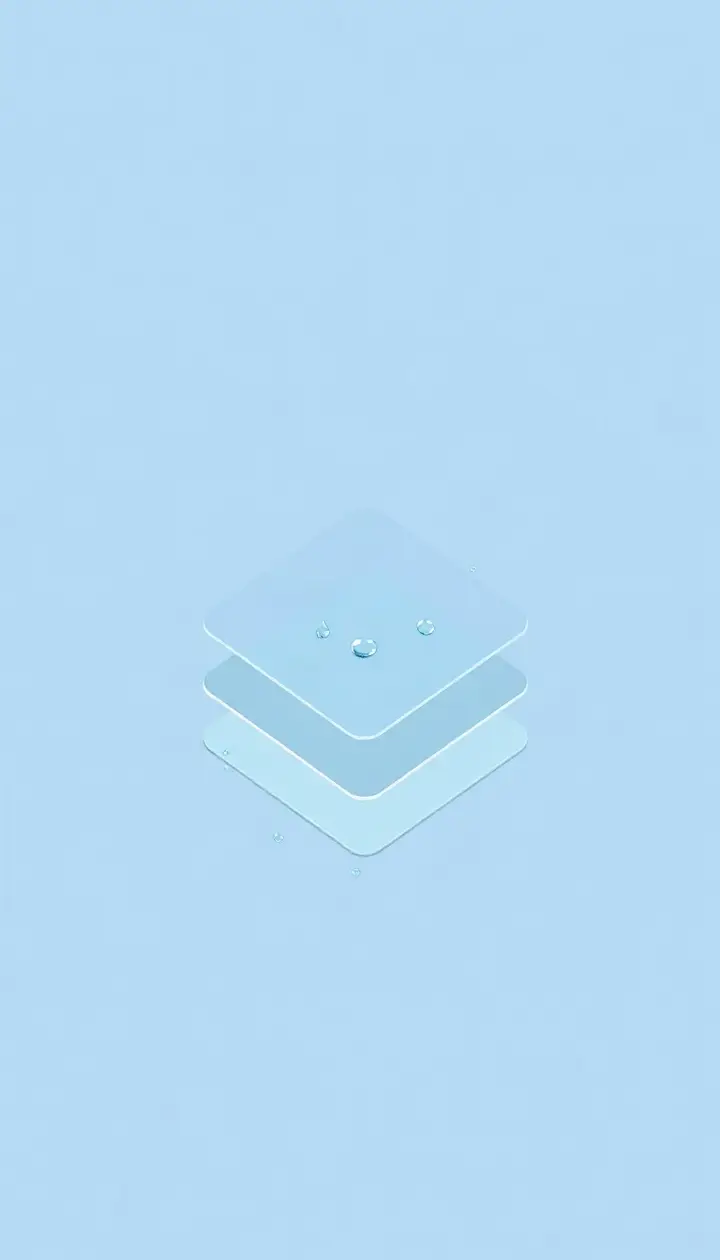 空気中の水分粒子が少なくなるイメージ、透明感のある大気の層
