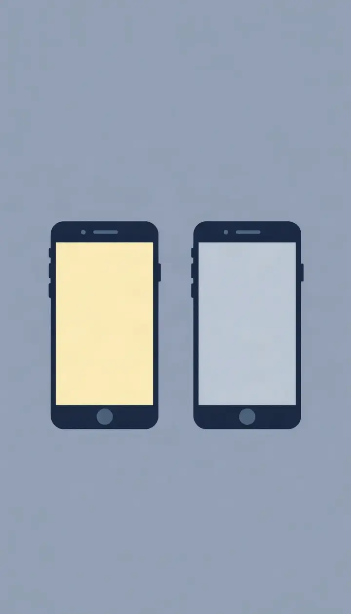 新しいスマホと使い込んだスマホのシルエットを並べたイメージ