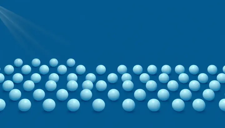 空気中の分子の粒を拡大したイメージ