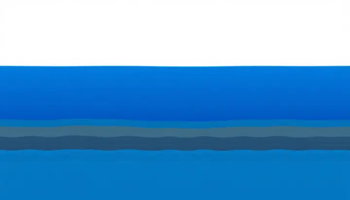 深さによって色が変化する海の断面イメージ