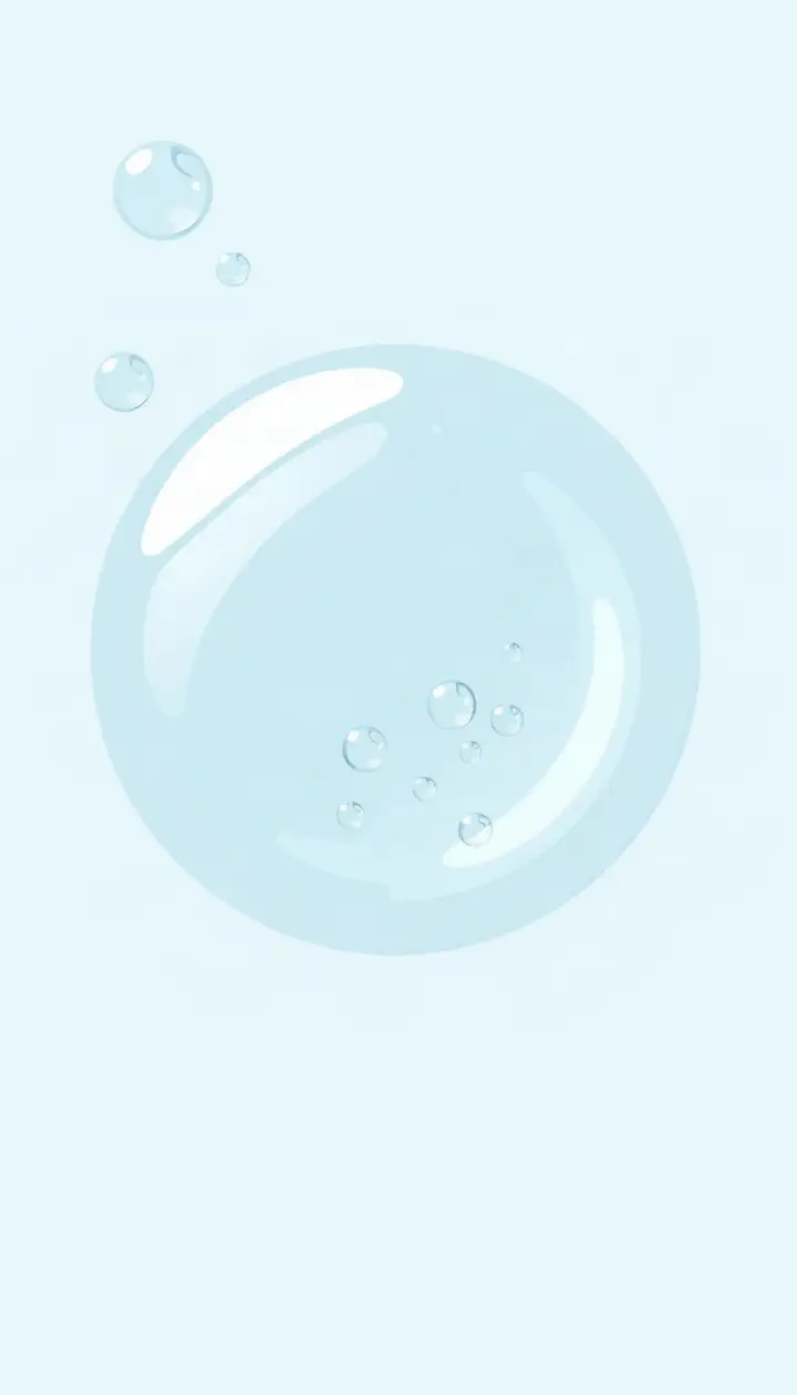 泡の膜が破裂して小さな水滴に変わっていくイメージ