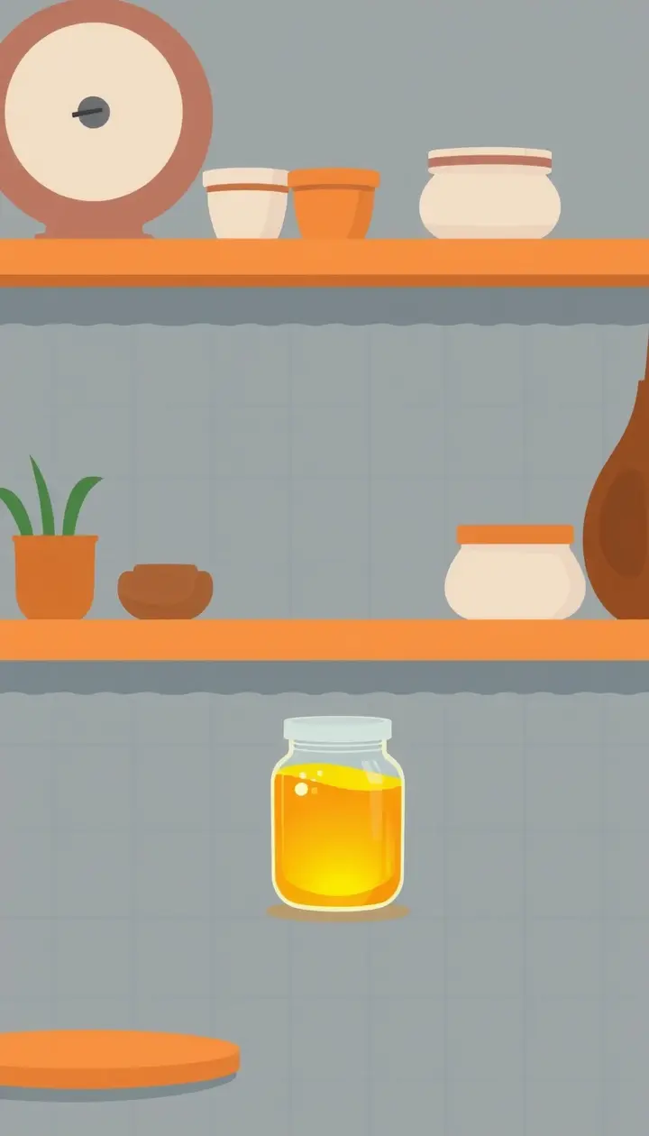 瓶に入ったハチミツが輝いているイメージ