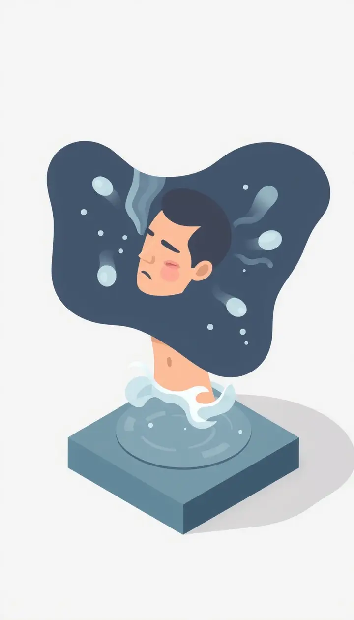 肌の周りの湿った空気層が風で流されていくイラスト